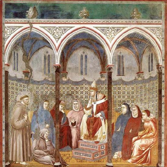 GIOTTO di Bondone St Francis Preaching before Honorius III china oil painting image